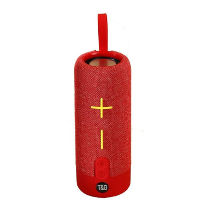 TG Portable Waterproof Bluetooth Speaker For Travel And Beach Use compact red cylindrical speaker with strap, splashproof, Bluetooth 5.0