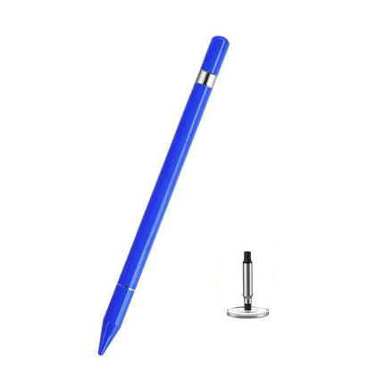 2-in-1 Capacitive Stylus Pen with Writing Function for Touch Screens - blue stylus with 7mm transparent disc tip and built-in writing pen