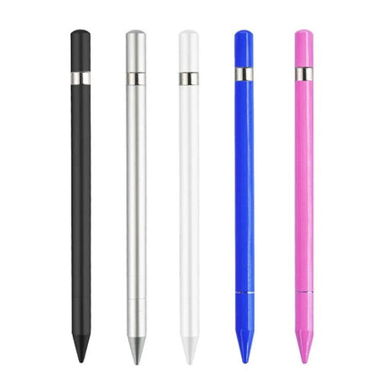 2-in-1 Capacitive Stylus Pen with Writing Function for Touch Screens slim metal stylus set in black silver white blue pink