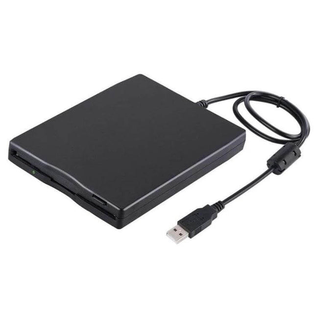 Portable 3.5 Inch External Floppy Disk Drive for Data Access - black USB-powered external floppy drive for reading 3.5-inch disks