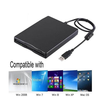 Portable 3.5 Inch External Floppy Disk Drive for Data Access - USB-powered external floppy drive for 1.44MB and 720KB disk reading