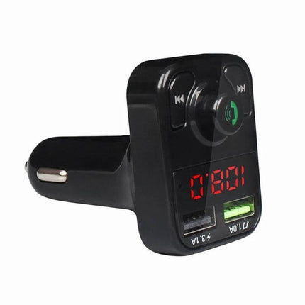 X3 Wireless Handsfree Car Kit With FM Transmitter For In Car Use compact black FM transmitter with USB charging and call controls