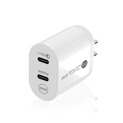 Dual Port Charger for Daily Phone and Tablet Essentials white 40W dual PD wall adapter charging two devices
