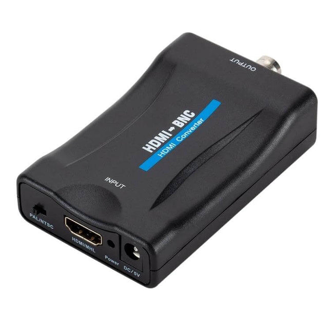 HDMI to BNC Video Converter for Older TVs and Recorders - compact HDMI to BNC signal converter for gaming consoles, computers, and VHS/DVD recording