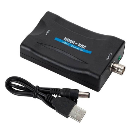HDMI to BNC Video Converter for Older TVs and Recorders with USB power cable and BNC output connector