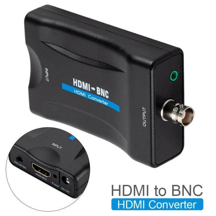 HDMI to BNC Video Converter for Older TVs and Recorders - compact HDMI to BNC converter box with BNC output and HDMI input