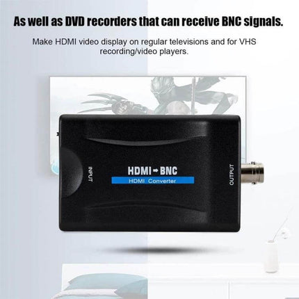 HDMI to BNC Video Converter for Older TVs and Recorders - compact HDMI to BNC converter box for connecting modern devices to legacy TVs and recorders
