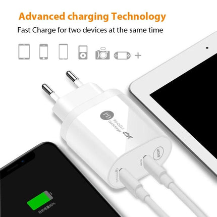 Essential charger for daily device use at home and on the go - compact dual-port PD charger powering smartphone and tablet while traveling