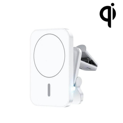 Magnetic Wireless Car Vent Mount For iPhone Daily Driving - compact white 15W wireless charging vent mount for hands-free navigation and calls
