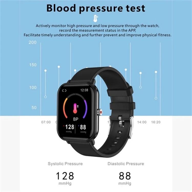 Q9pro Smart Watch For Everyday Health And Activity Tracking showing blood pressure 128/88 mmHg on black smartwatch with activity ring