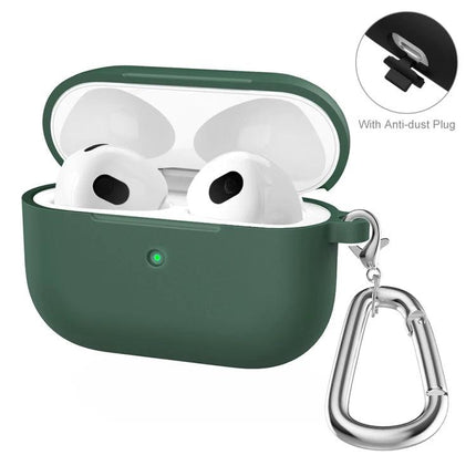 ENKAY Silicone Case Protects Earbuds in Daily Activities - green silicone dustproof charging case with carabiner