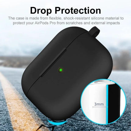 ENKAY Silicone Case Protects Earbuds in Daily Activities - black silicone protective case for AirPods with drop protection and dust-resistant 3mm lip