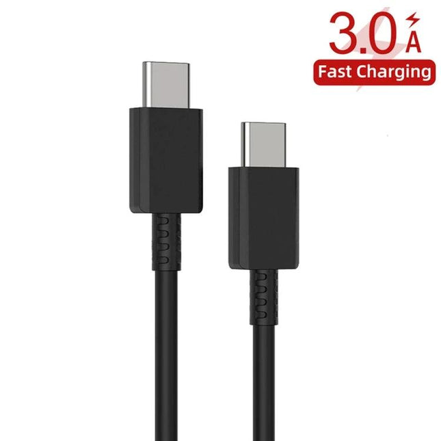 XJ-69 Type-C Cables for Daily Phone Charging Essentials - pack of five black Type-C to Type-C fast charging cables