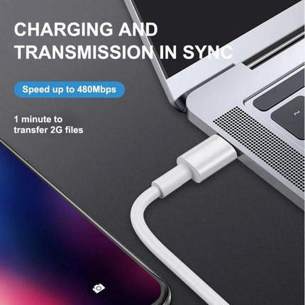Reliable USB-C to Lightning Cable for Everyday iPhone Use connected to a laptop USB-C port showing charging and fast data transfer