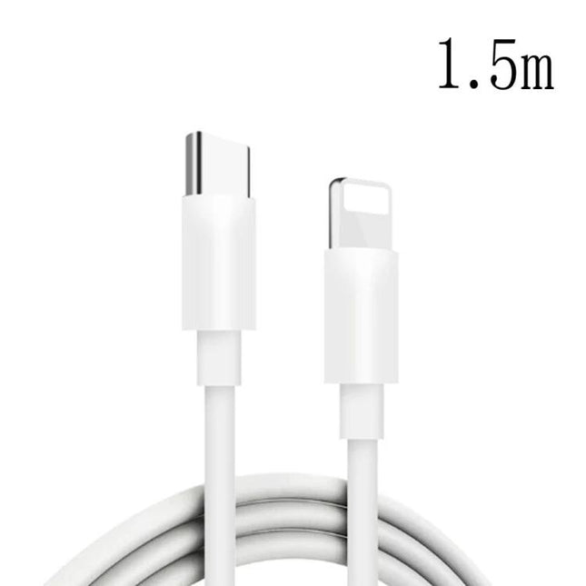 Reliable USB-C to Lightning Cable for Everyday iPhone Use — 1.5m white cable for charging and 20W fast charging