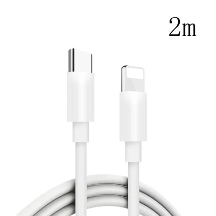 Reliable USB-C to Lightning Cable for Everyday iPhone Use – 2m white cable supporting 20W fast charging and data sync