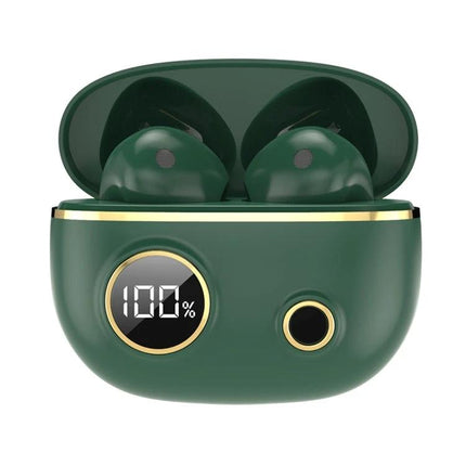 TWS Wireless Earbuds For Running Gym And Daily Commute green waterproof earbuds with charging case and LED battery display