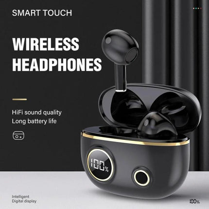TWS Wireless Earbuds For Running Gym And Daily Commute black earbuds with charging case digital display sweatproof