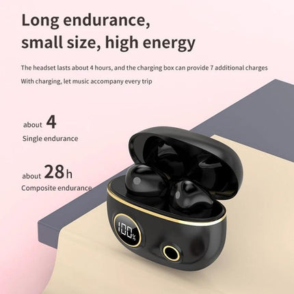 TWS Wireless Earbuds For Running Gym And Daily Commute black charging case with digital display long endurance about 28h