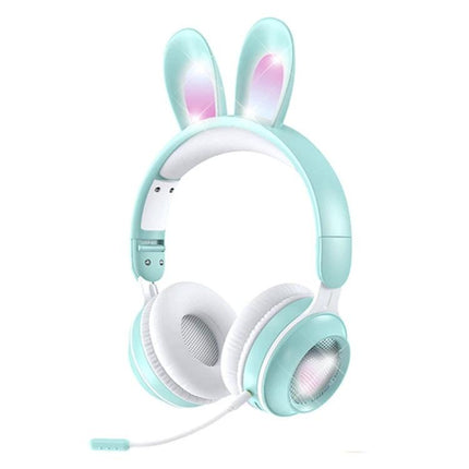 Rabbit Ear Foldable Bluetooth Headset With Mic For Everyday Use pastel mint foldable headset with mic
