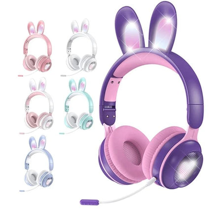 Rabbit Ear Foldable Bluetooth Headset With Mic For Everyday Use compact foldable bunny-ear headset with mic and 3.5mm jack