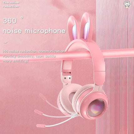 Rabbit Ear Foldable Bluetooth Headset With Mic For Everyday Use pink foldable gaming headset with noise mic and 3.5mm jack