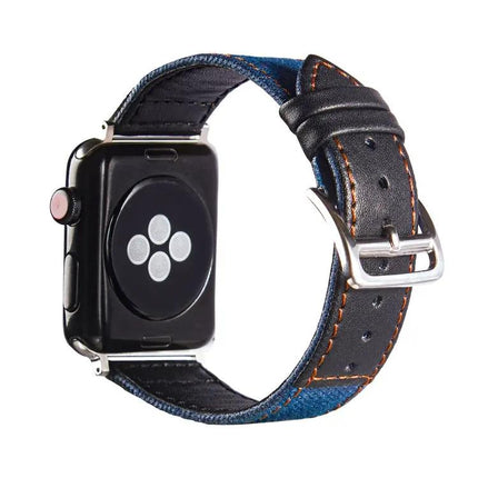 Leather Canvas Buckle Strap For Apple Watch 38-45mm | Syndmart