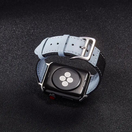 Leather Canvas Buckle Strap For Apple Watch 38-45mm | Syndmart