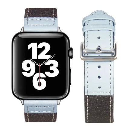 Leather Canvas Buckle Strap For Apple Watch 38-45mm | Syndmart