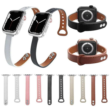 Leather Replacement Watch Band for Apple Watch 38-45mm