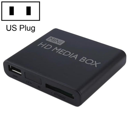 Compact External Multimedia Player for Home and Commercial Use - black mini HD media box with USB and SD card slots
