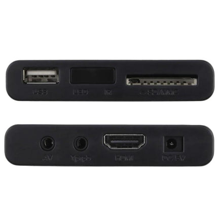 Compact External Multimedia Player for Home and Commercial Use - compact black USB/SD card HDMI AV media player for TV and presentations