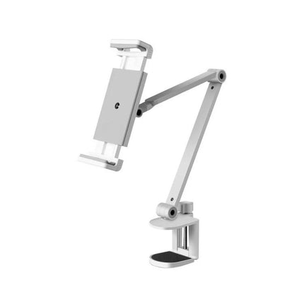 Adjustable Lazy Arm Holder for Phones and Tablets - aluminum alloy adjustable arm for 4-13in devices, clamp mount for desk or bedside