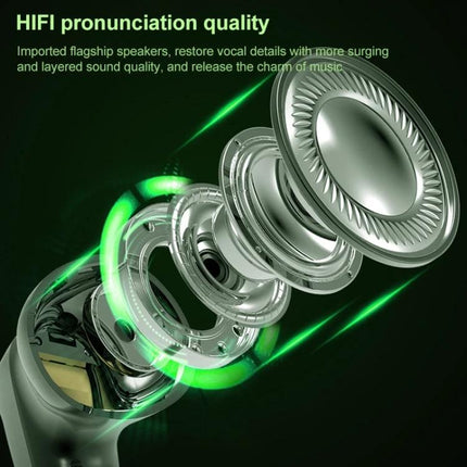 True Wireless In Ear Earbuds With Low Latency For Mobile Gaming showing exploded driver components, LED status, compact Bluetooth 5.0 design