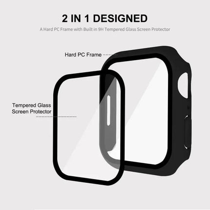 ENKAY 2-in-1 PC Frame 9H Tempered Glass Apple Watch 45mm