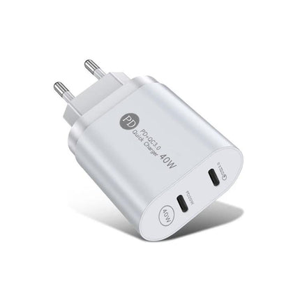 Keep your devices powered for daily use with EU plug charger - compact dual PD 40W USB-C travel charger for smartphone and tablet