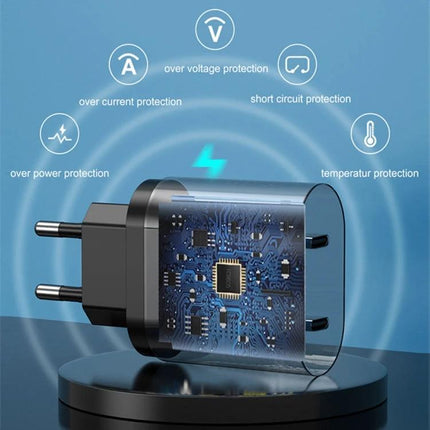 Keep your devices powered for daily use with EU plug charger — dual PD ports, compact EU wall charger with safety protections