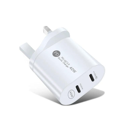 Essential Charger for Keeping Devices Powered in Daily Life - white dual PD 20W USB-C wall charger for phone and tablet