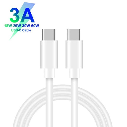 Compact Dual Port USB-C Charger for Home Office and Travel white dual USB-C cable and charger for phone and tablet charging