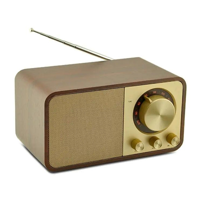 Retro Wood Bluetooth 5.0 Speaker FM Radio TF Card AUX In | Syndmart