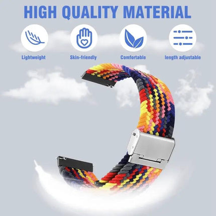 Nylon Braided 20mm Watch Band Metal Buckle For Galaxy 4