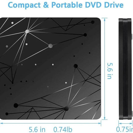Slim External Portable DVD RW Drive for Laptops and Desktops slim USB Type-C external DVD RW drive compact portable