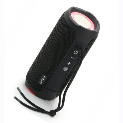 T And G Portable Weather Resistant Bluetooth Speaker For Outdoor Use compact black speaker with strap and LED light modes