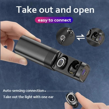 T And G True Wireless Earbuds With LED Battery Case compact Bluetooth earbuds with LED display charging case