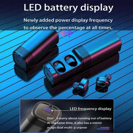 T And G True Wireless Earbuds With LED Battery Case showing compact charging case with LED battery display and earbuds