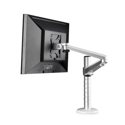 Height Adjustable Aluminum Monitor Stand for LCD Screens supporting up to 27-inch LCD, durable aluminum alloy and ABS, ergonomic desk mount