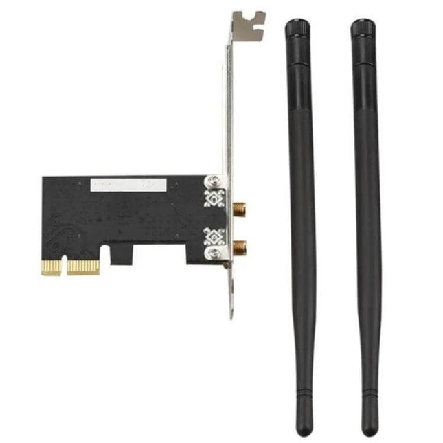 Dual Frequency Wireless Network Card for Seamless Connectivity PCI-E desktop card with two detachable external antennas