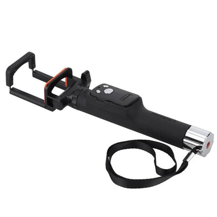 Selfie Stick for Capturing Everyday Moments with Phones – black adjustable phone clip, Bluetooth remote and wrist strap for travel and vlogs