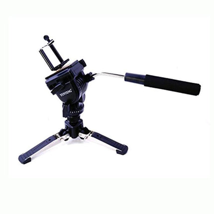 Yunteng Versatile Tripod Monopod with Fluid Drag Head for Photography on table tripod with pan handle for smooth video and stable shots