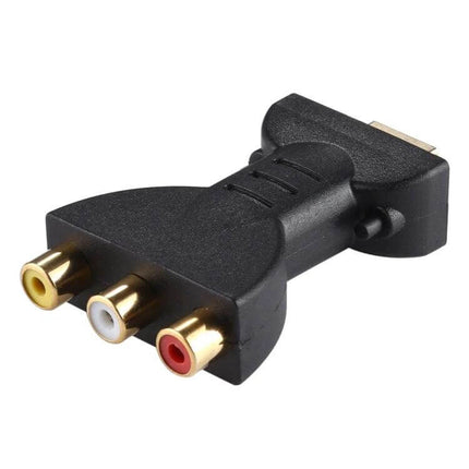 Gold-Plated HDMI to RCA Video Adapter for DVD and Projectors - 24K gold-plated connectors for HDMI to composite RCA conversion, black compact design